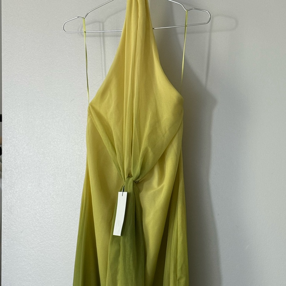 Zara Green Ombre Halter Maxi Dress